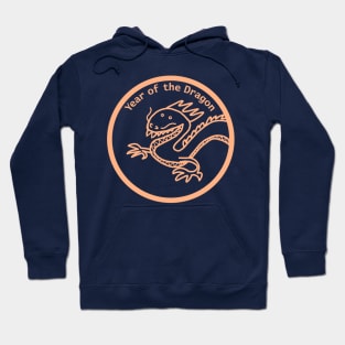 Year of the Dragon Portrait Peach Fuzz Hoodie